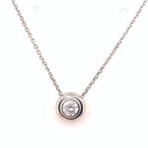 14KT White Gold Diamond Pendant Necklace 16"